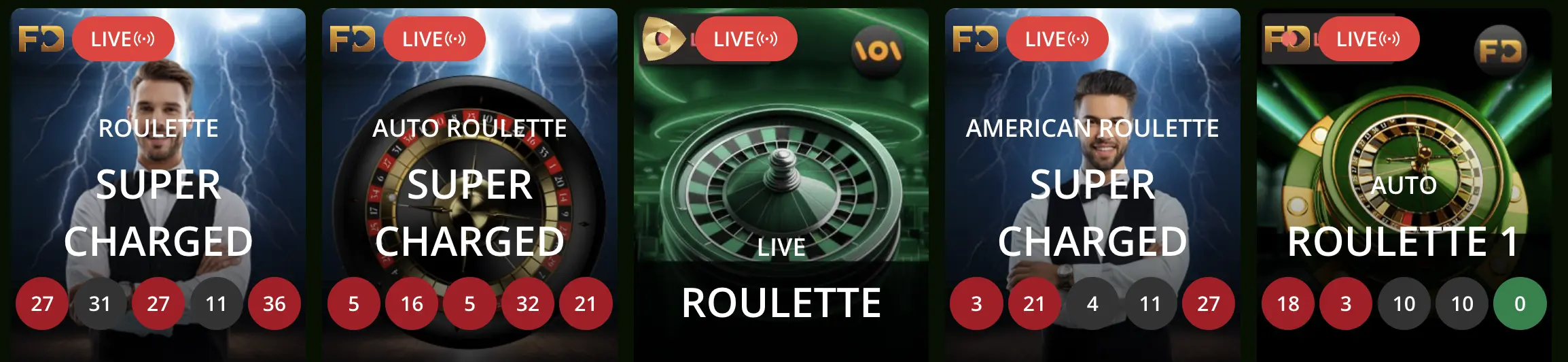 Live roulette games